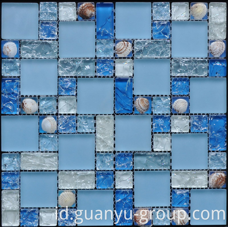 Cracked Glass And Resin Shell Mosaic BL8308
